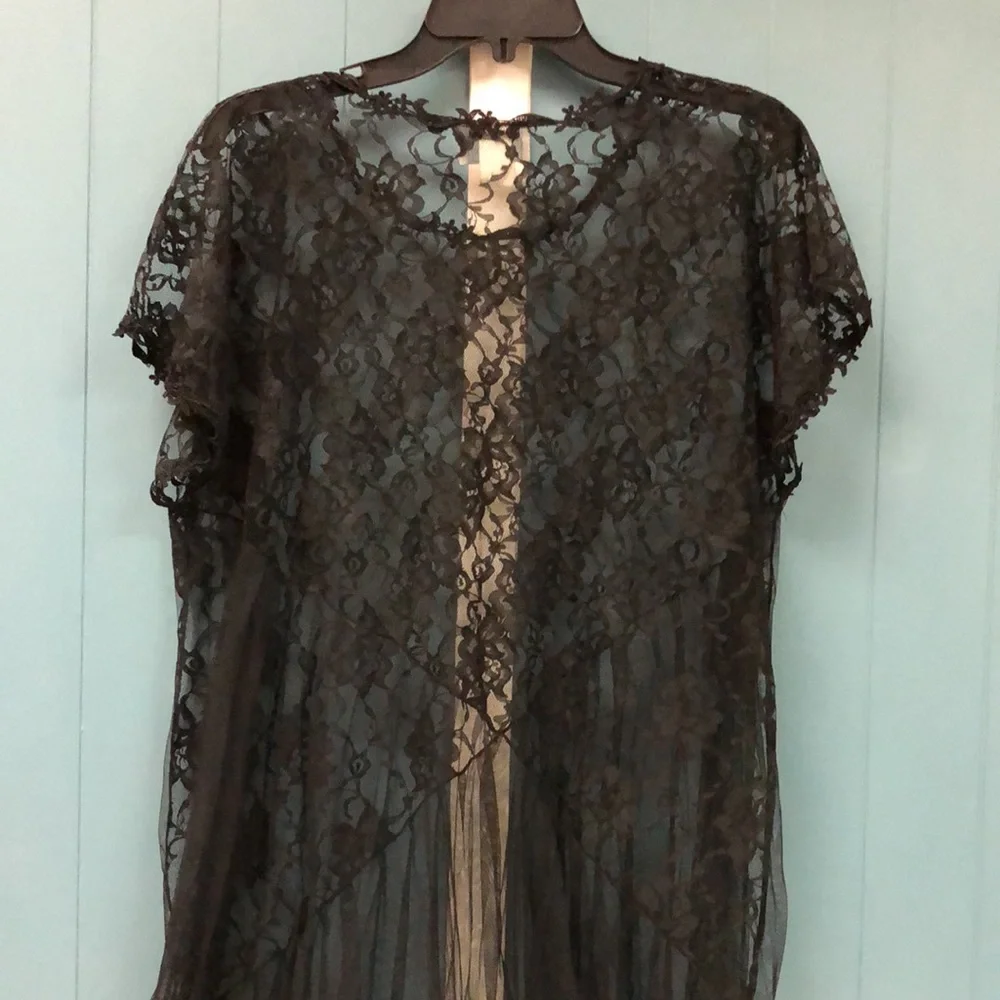 Vintage Hanky Panky Ltd. Lace sheer nightie night gown‎ size p/s made in USA - Picture 7 of 8